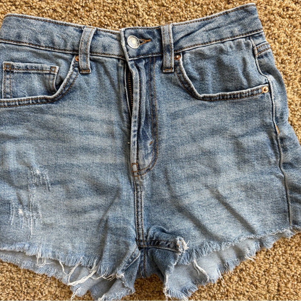 Wild Fable Blue Jean Shorts Distressed Frayed Hem
